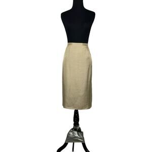 Giorgio Armani beige midi pencil skirt size 8